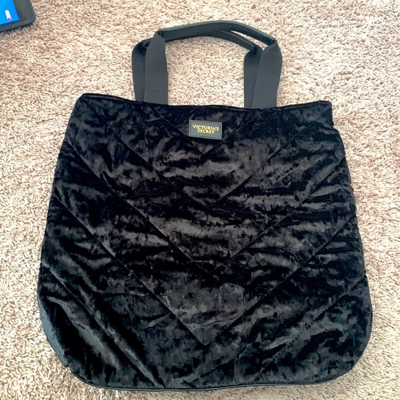 Victoria's Secret Handbags - Victoria’s Secret black velvet tote